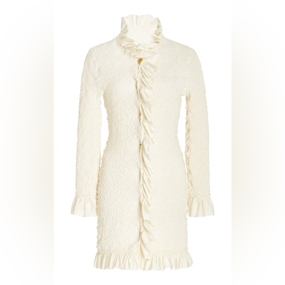 NWT Alexander Wang Smocked Ruffle Long Jacket Dress S - Picture 3 of 17